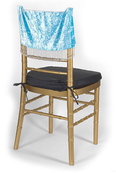 Crystal Blue Crushed Velvet Chair Cap