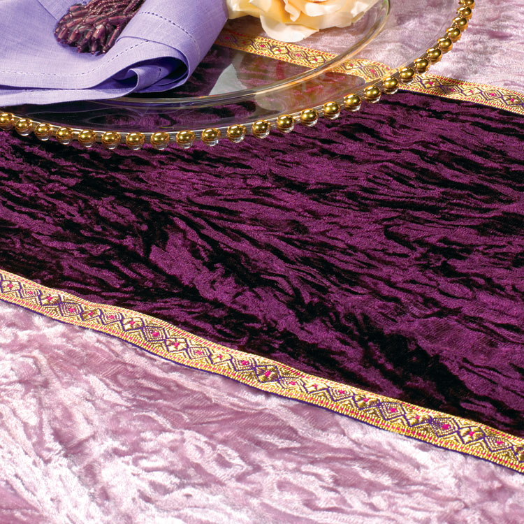 Aubergine Lilac Stripe Velvet