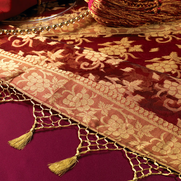 Bordeaux Silk with Gold Tassels