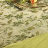 Green Beaded Silk with Charteuse Dupioni Border
