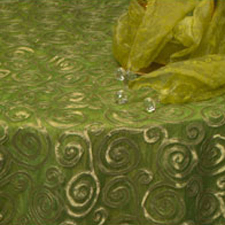 Green & Gold Swirl Silk