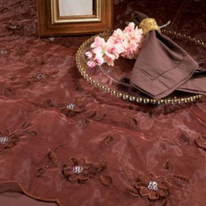 Mocha Floral Sequin Silk