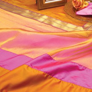 Tangerine & Fuchsia Delhi Shimmer Silk