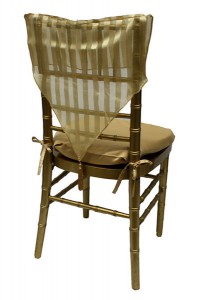Gold Stripe Sheer with Tassel Chair Cap