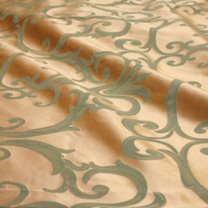 Celedon & Gold Swirl Damask