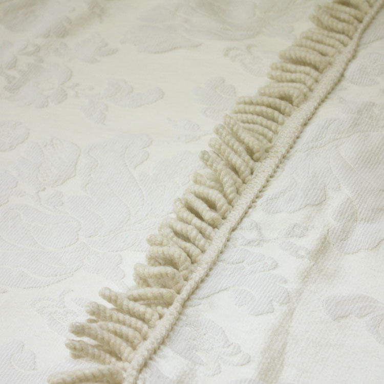 Ivory with Fringe Damask