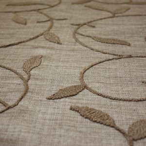 Taupe Embroidered Linen