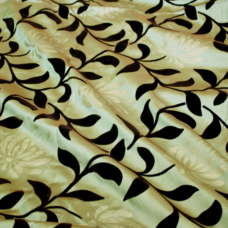 Lagoon Garden Flock Taffeta