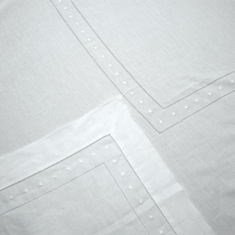 White Hemstitch with Swiss Dots