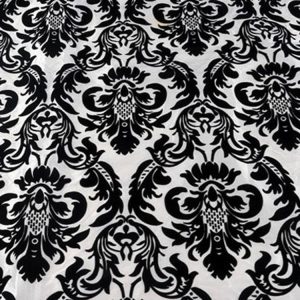 Black & White Flock Damask