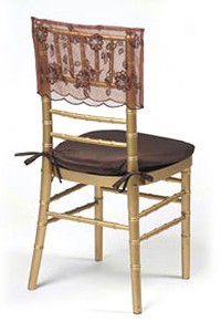 Mocha Floral Sequin Silk Chair Cap