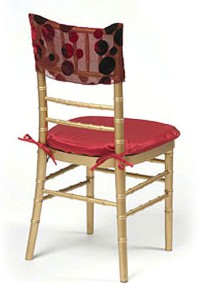 Scarlet Red Velvet Burnout Chair Cap