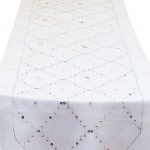 Silver Sequin Organza Table Runner