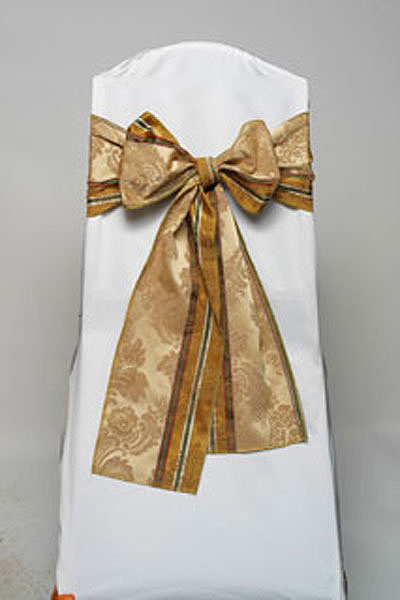 Gold Italian Stripe Damask Tie