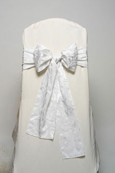 Wedding White Damask Tie