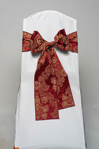 Wine & Gold Damask Tie