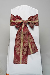 Wine Italian Stripe Damask Tie