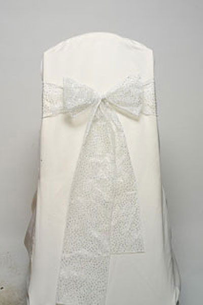 White Glitter Net Tie