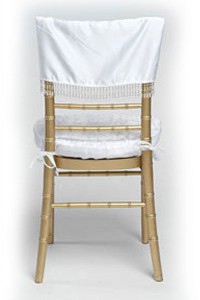 White Lamour with Beads Chair Cap