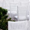 White Hexagon Pearl Silk Chair Back