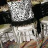 Black & White Burnout Velvet Chair Cap