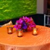 tangerine crushed shimmer Linen Rentals