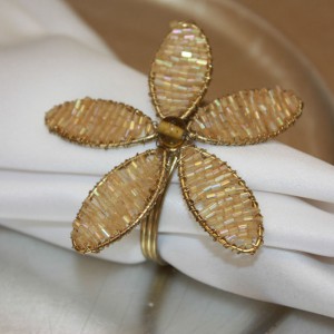 Gold Beaded Flower