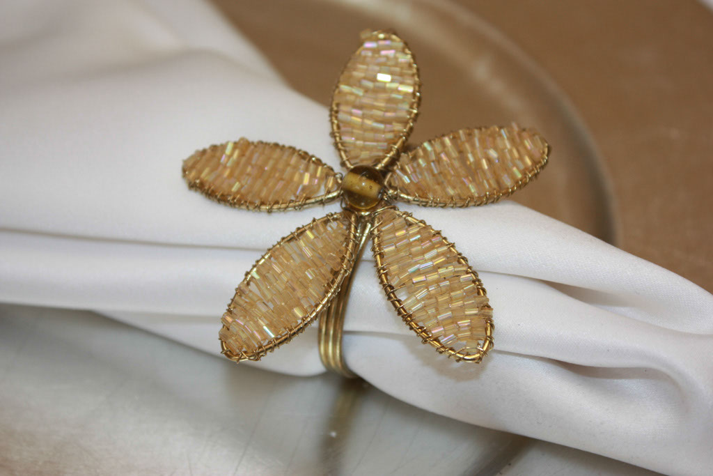 Gold Beaded Flower