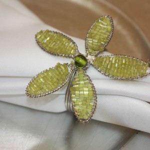 Green Beaded Flower