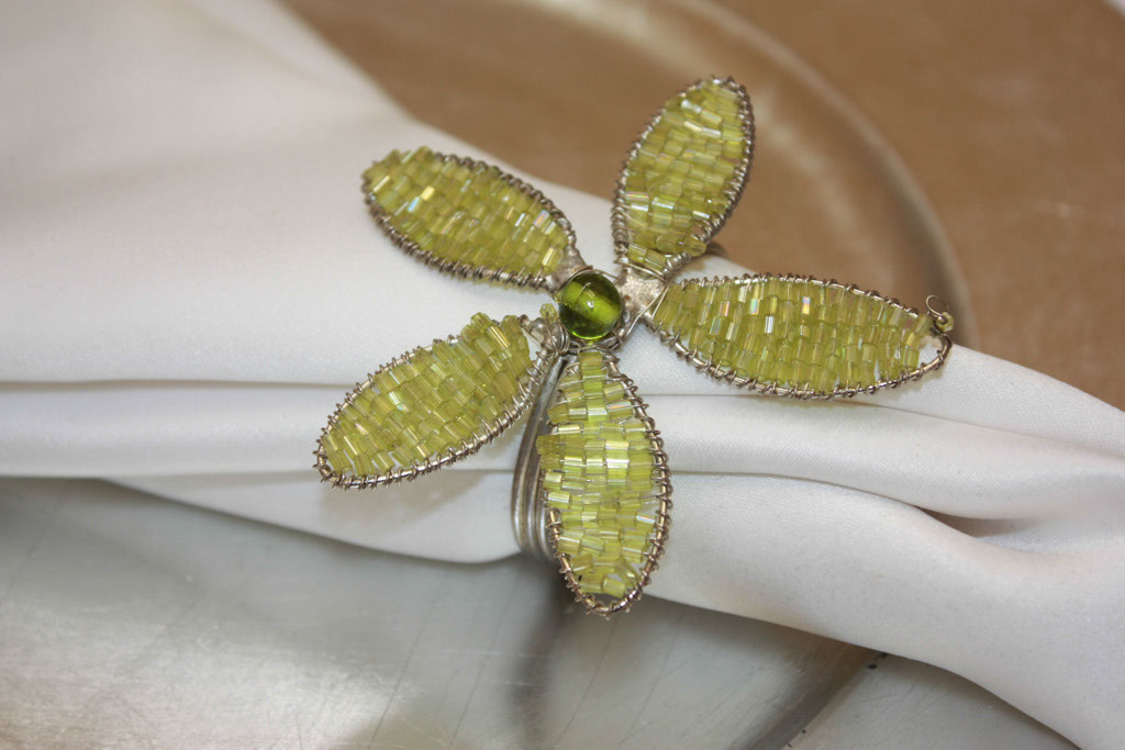 Green Beaded Flower