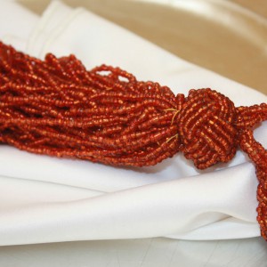 Orange Beaded Tassel