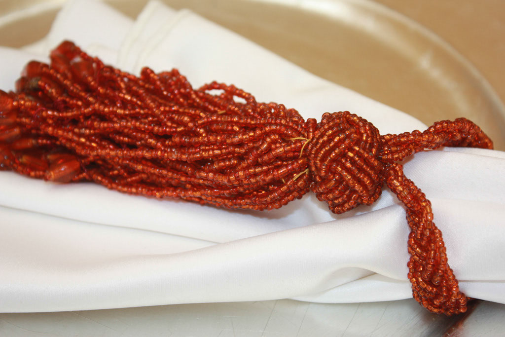 Orange Beaded Tassel