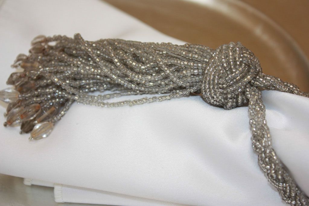 Silver Beaded Tassel