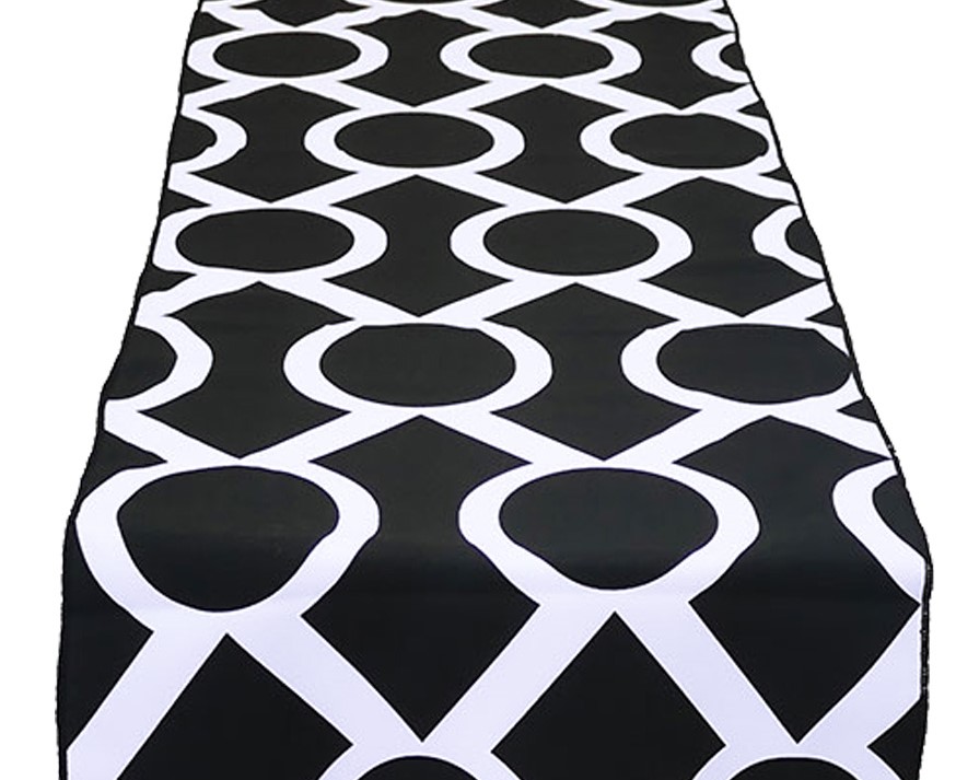 black and white runner table