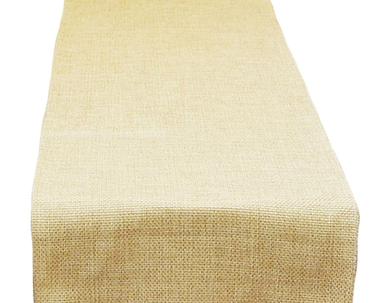 Oatmeal Poly Burlap Table Runner