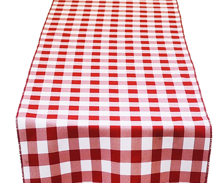 Red White Check Table Runner