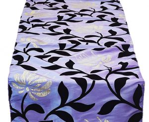 Wysteria Flock Damask Table Runner