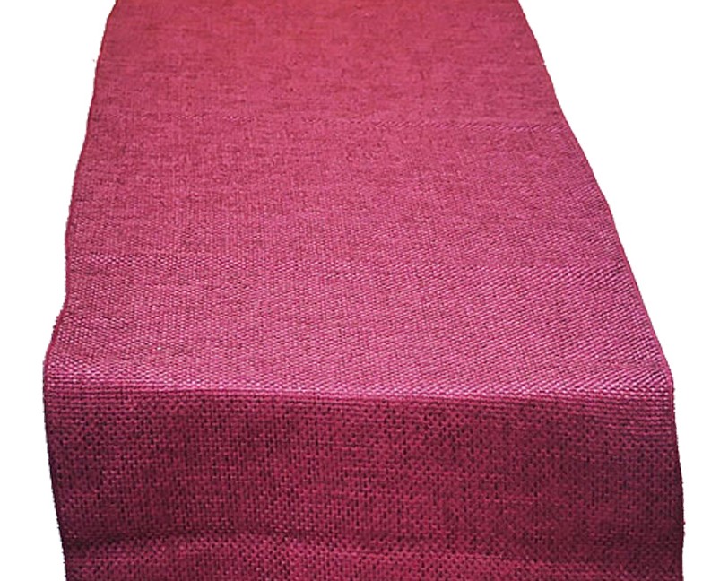 Boysenberry Poly Burlap Table Runner