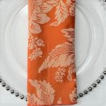 Burnt Orange Damask Napkin - Napkins